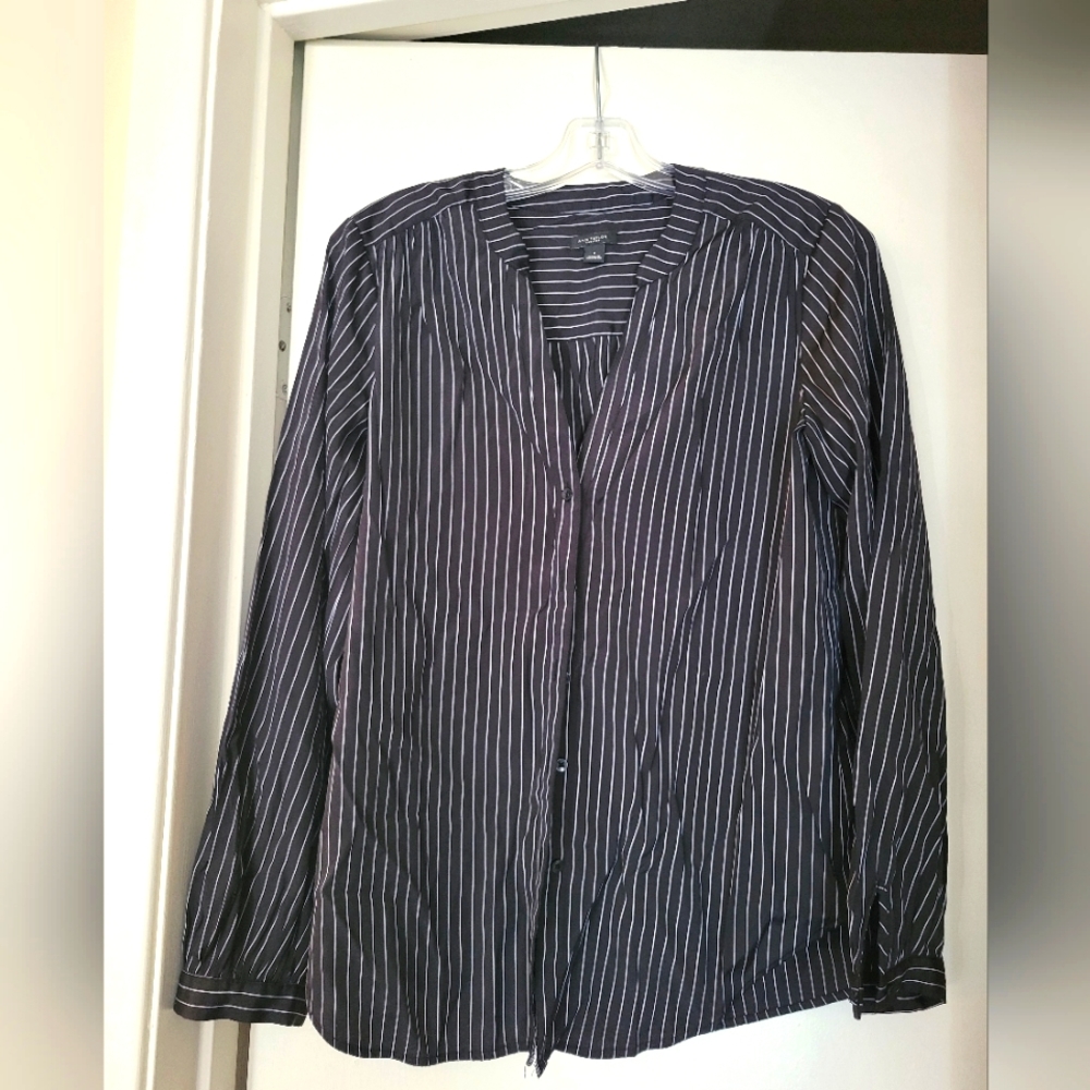 Pinstriped black blouse